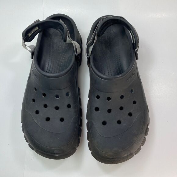 Mens Black Crocs Clogs Size 13 Adjustable Strap Iconic Comfort Lightweight Boho - Picture 8 of 13